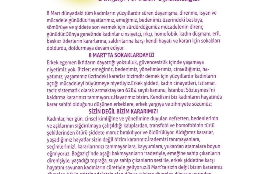 8 Mart 2021 Çağrı