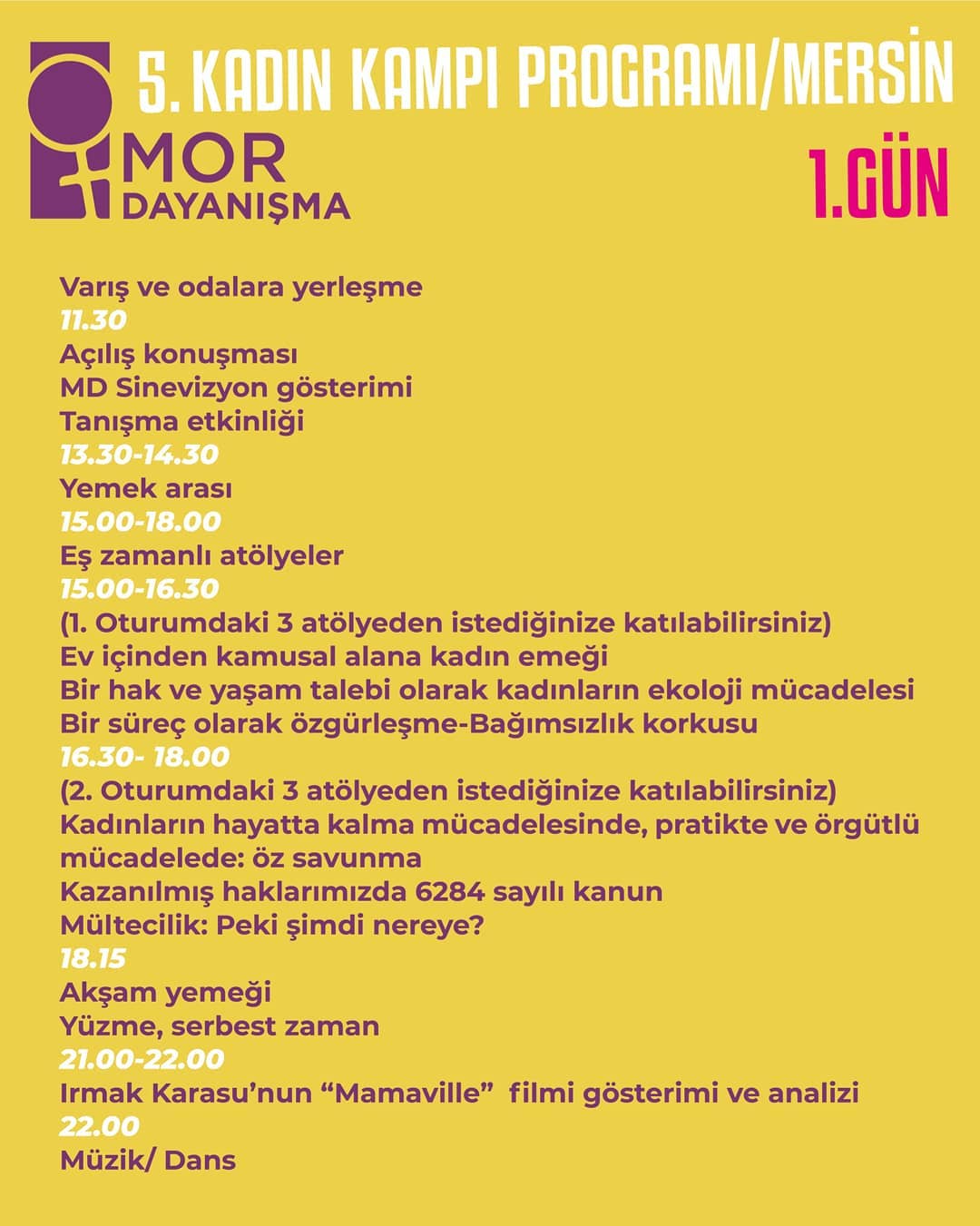5. Yaz Kadın Kampı 2021 Kamp Programı (1. Gün) - 5. kadin yaz kampi5