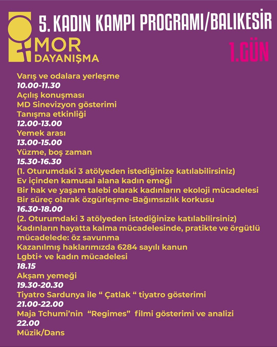 5. Yaz Kadın Kampı 2021 Kamp Programı - 5. kadin yaz kampi6