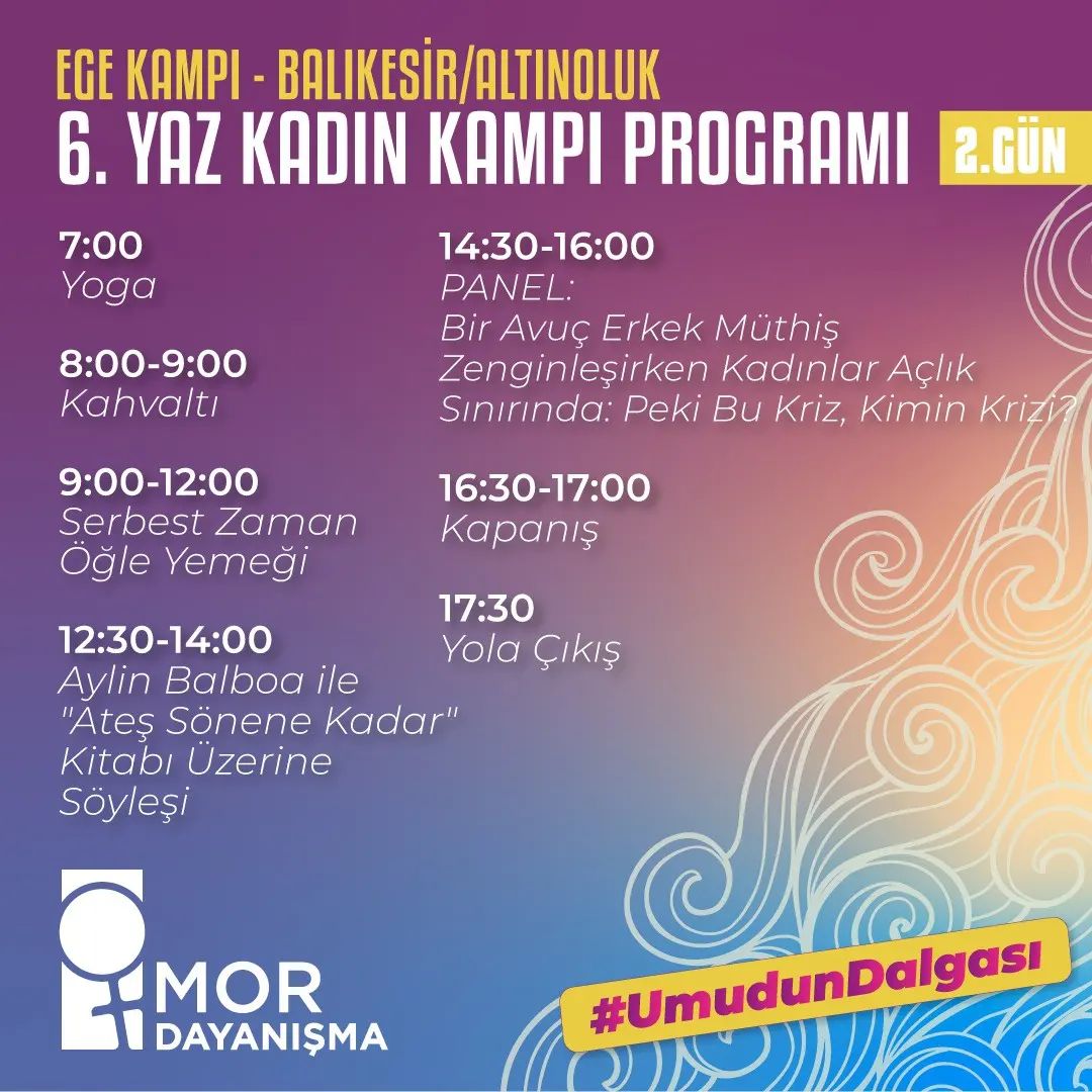 6. Yaz Kadın Kampı Programı 2022 Ege  (2. Gün)
