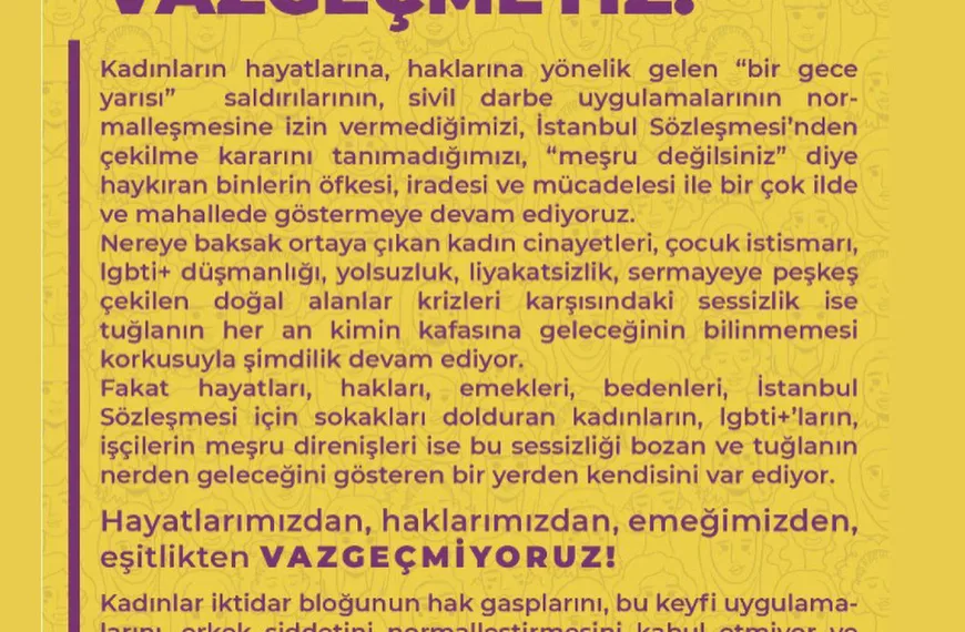 Vazgeçmiyoruz