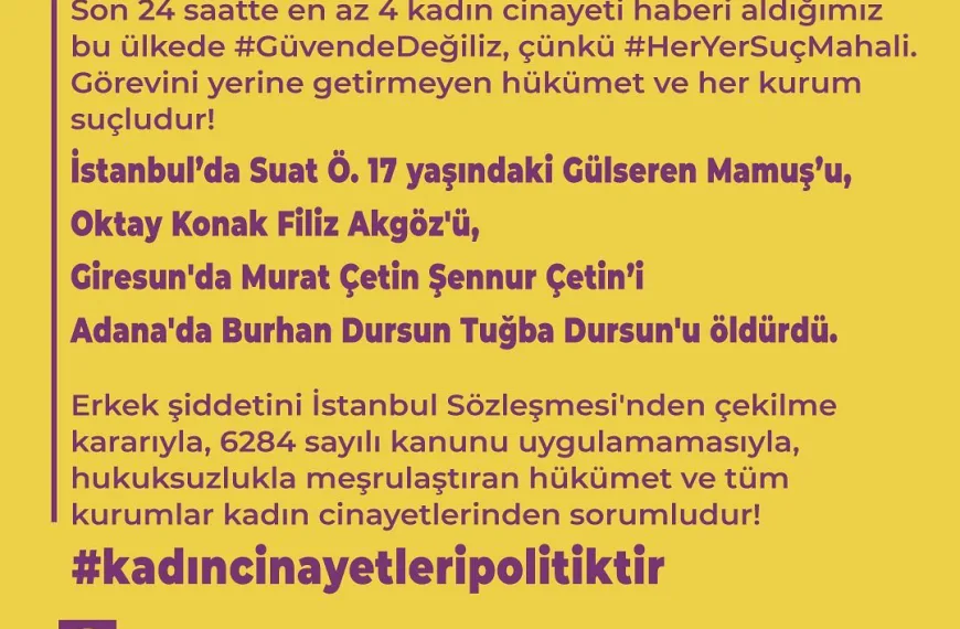 Kadın Cinayetleri Politiktir